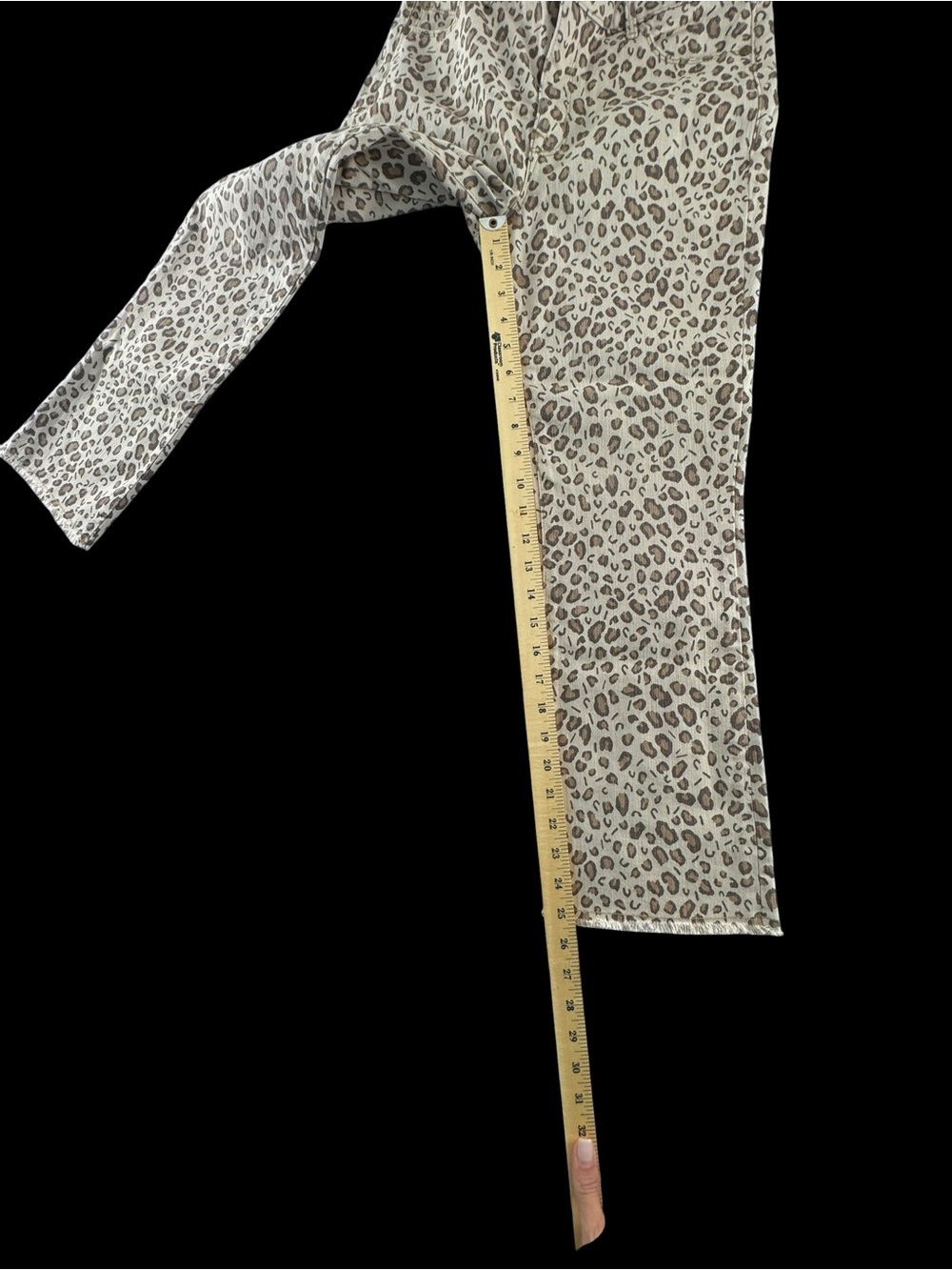 Sanctuary Cream & Black Leopard Flare Jeans - Picture 4 of 7